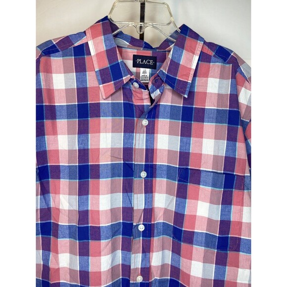 Children’s Place  Plaid Poplin Button Up Shirt - Sweet Pea Size Boys Large Lot 5 - Picture 16 of 16